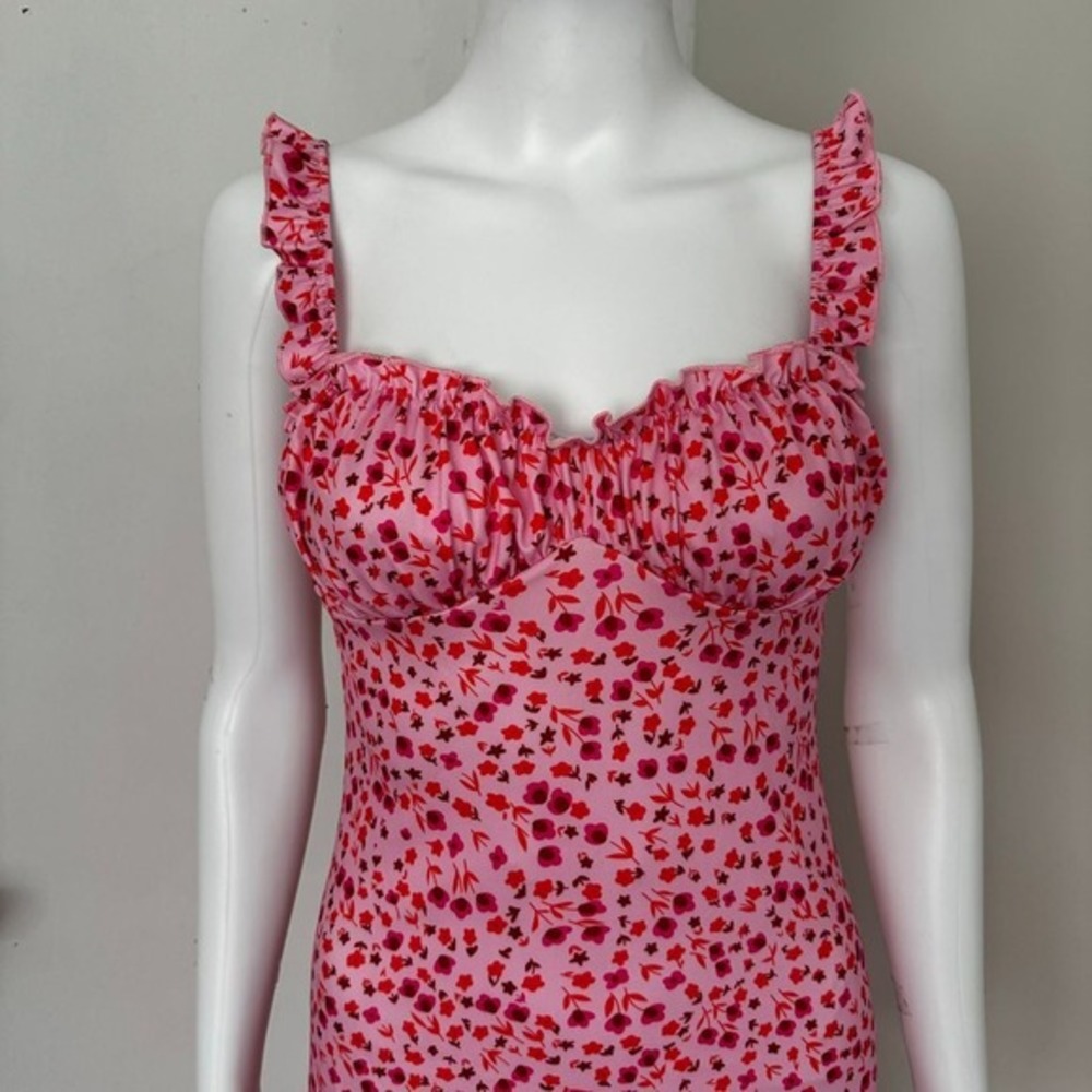 Commense Ruched Detail Cami Floral Bohemian Vacation Midi‎ Sundress Size S - Picture 10 of 17